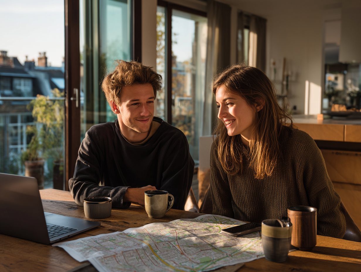 Researching a new neighbourhood — local map, transport routes, amenities