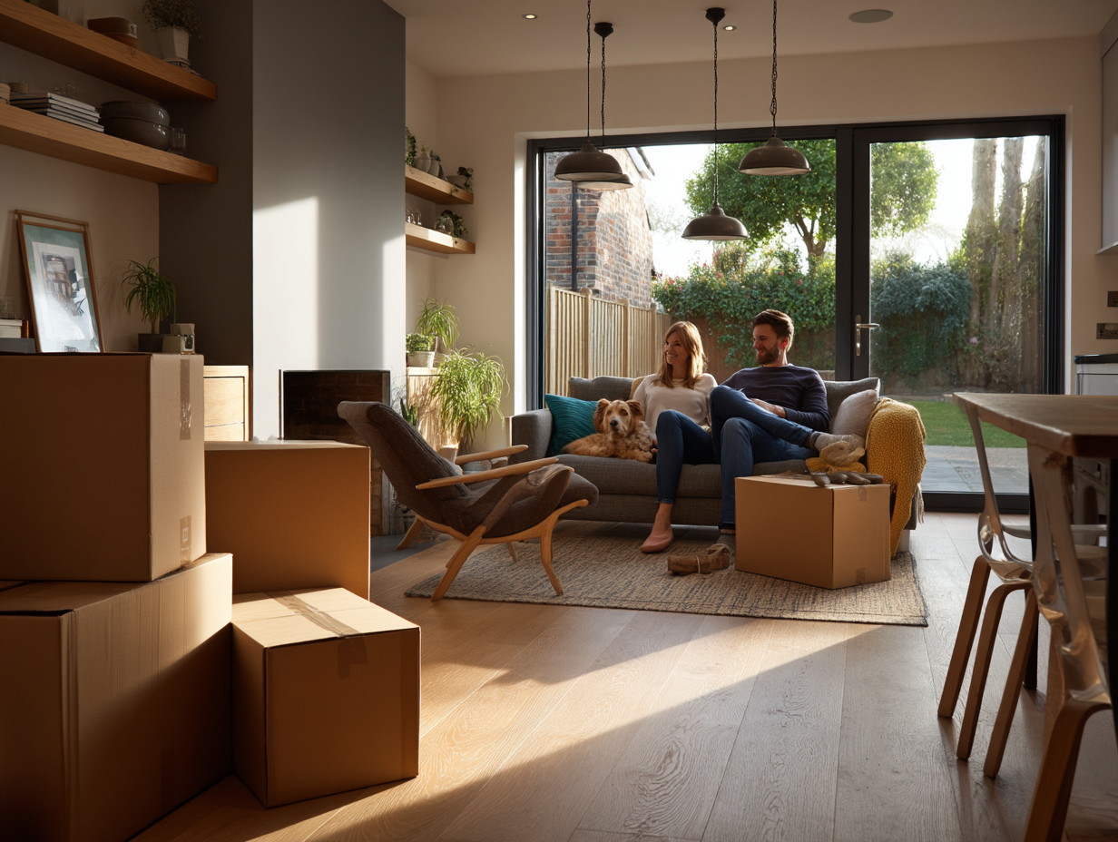 Smart packing for a home move — labelled boxes stacked by room