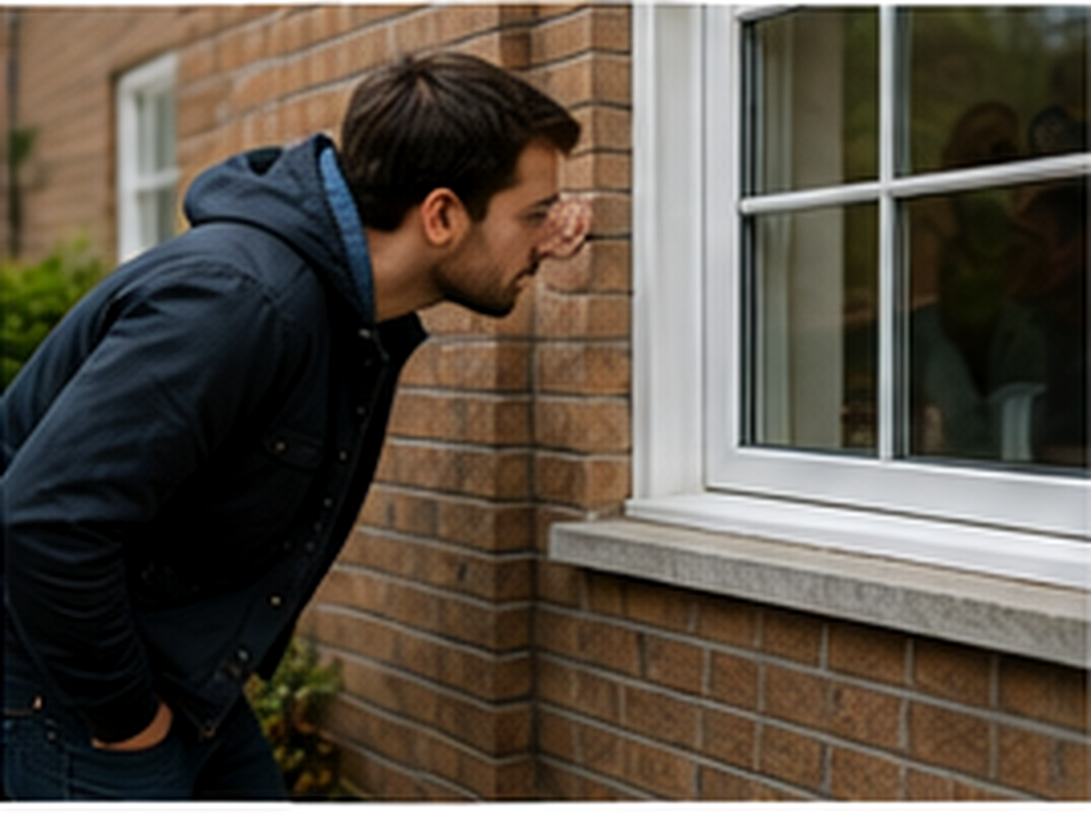 A balance scale tipped heavily toward the seller's side, with the agent standing at the fulcrum facing the seller