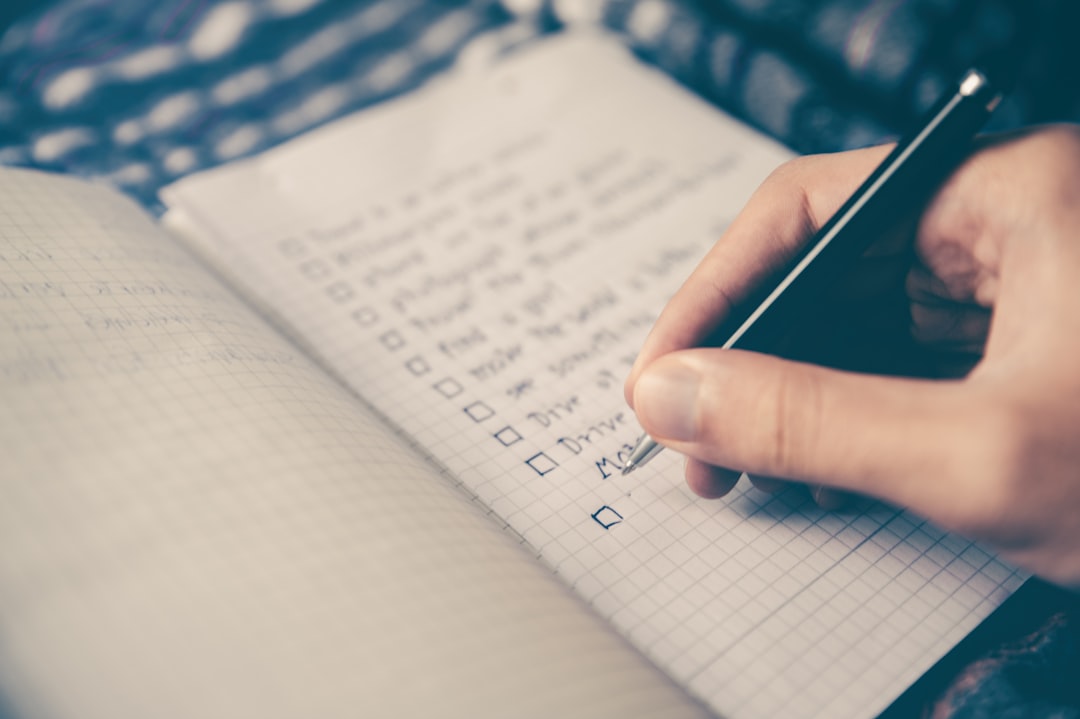 Buyer working through a checklist of outstanding conveyancing items
